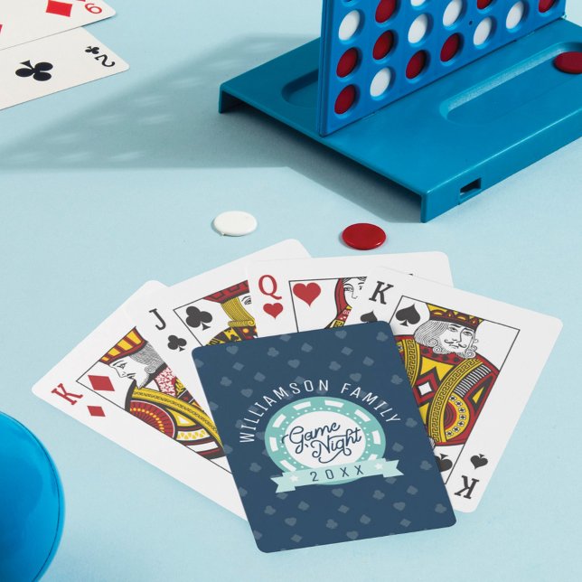 Cartes Amusant Personnalisé Poker de famille Jeu Nuit Mar (Créateur téléchargé)