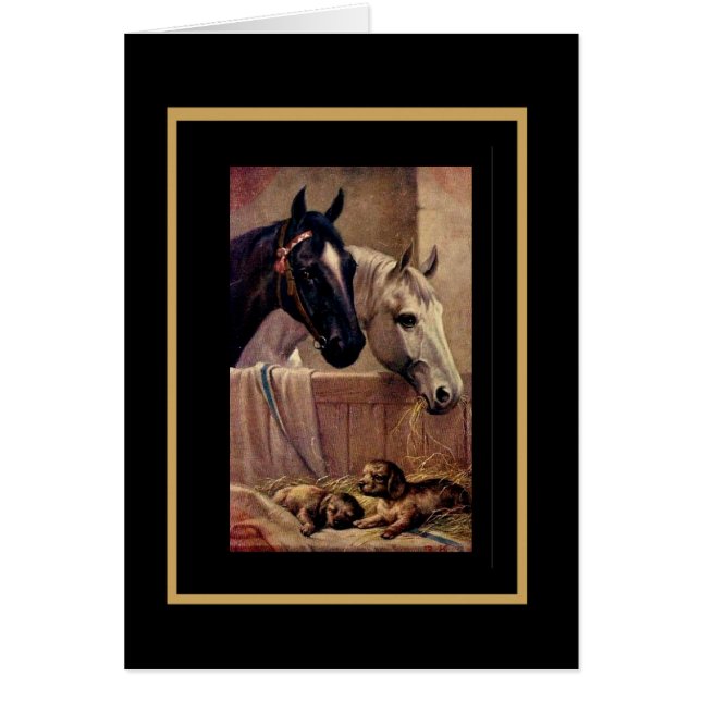 Cartes anciennes chevaux chiens (Devant)