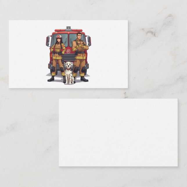 Cartes Anime Pompiers & Dalmatien (Devant / Derrière)