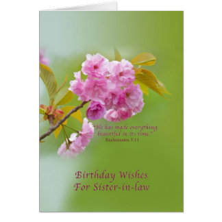 Cartes Anniversaire, belle,soeur, fleurs de cerisier
