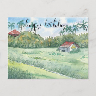 Cartes aquarelle pour lui, champs aquarelle