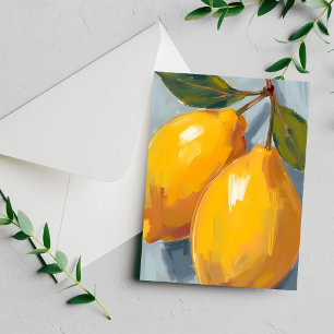 Cartes aquarelles de citrons jaunes