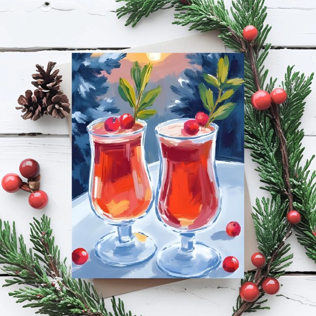 Cartes aquarelles de cocktails pour les fêtes de N (Créateur téléchargé)