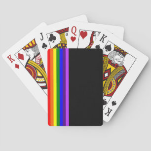 Cartes Arc en ciel LGBTQ+ Drapeau de jeu élégant (noir)