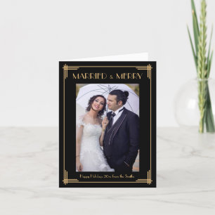 Cartes Art Déco Mariées Et Joyeuses Notes De Noël