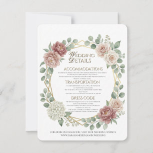 Cartes aux détails floraux géométriques rose pouss