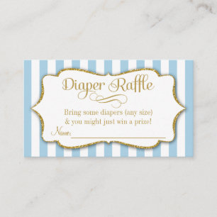 Cartes Baby showers Blue Gold Diaper