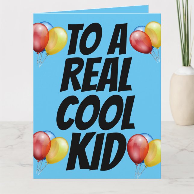 CARTES BALLONS D'ANNIVERSAIRE cool POUR ENFANTS (Devant)