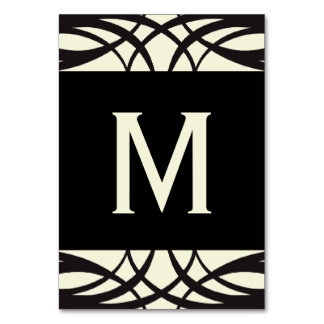 Cartes Bannières Mariages Art Déco en Crème Noire