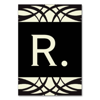 Cartes Bannières Mariages Art Déco en Crème Noire