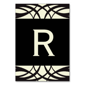 Cartes Bannières Mariages Art Déco en Crème Noire