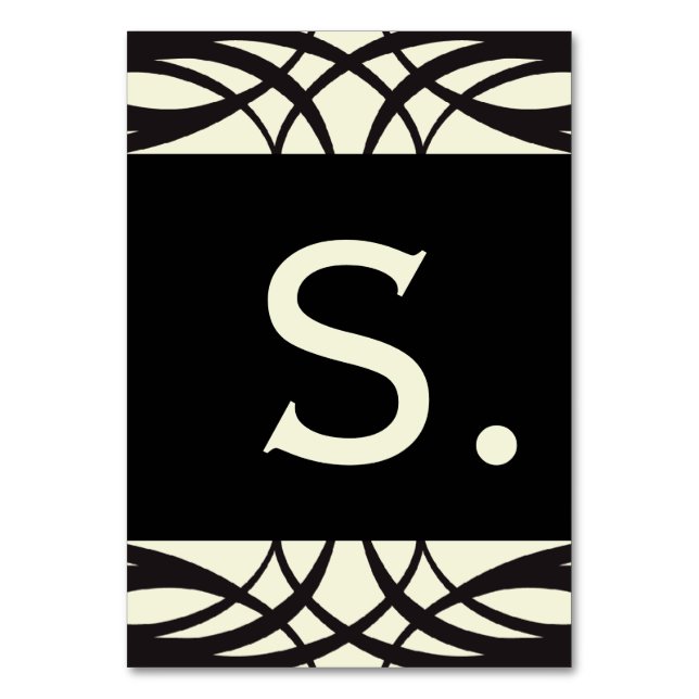 Cartes Bannières Mariages Art Déco en Crème Noire (Par défaut)