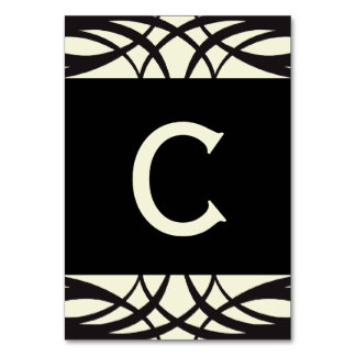 Cartes Bannières Mariages Art Déco en Crème Noire