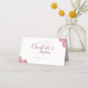 Cartes Baptême rose et blanc