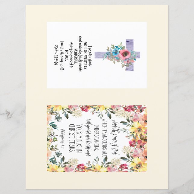 Cartes bibliques 4x6 sur feuille papier (Devant)