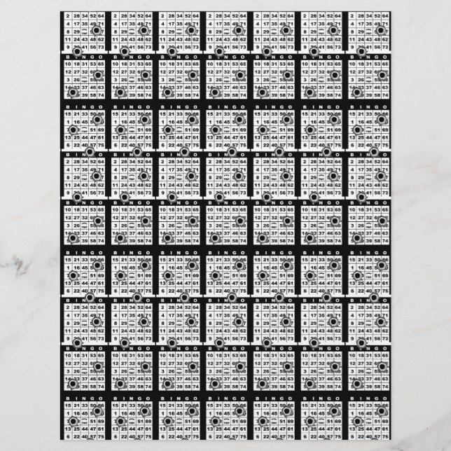 Cartes Bingo Noires (Devant)
