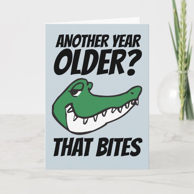 CARTES BITES D'ANNIVERSAIRE ALLIGATOR FUNNY (Devant)