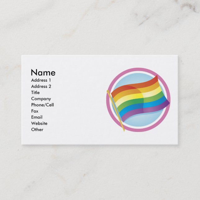 Cartes biz personnalisées Rainbow Flag (Devant)