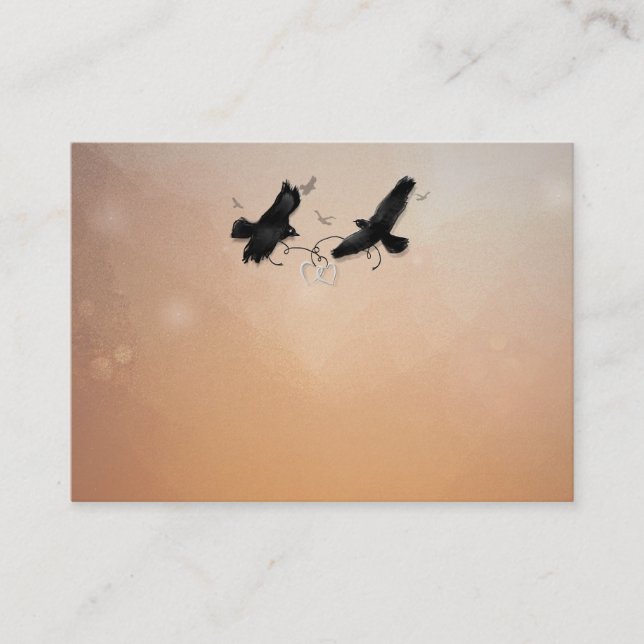 Cartes BLANC Mariage Ravens Matching 3,5 x 2,5 (Devant)