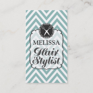 Cartes blanches de coiffeur de Chevron d'Aqua