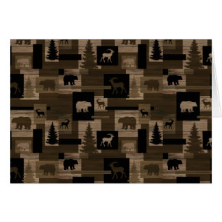 Cartes blanches de motif en bois rustique