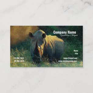 cartes blanches de profil de safari de rhinocéros