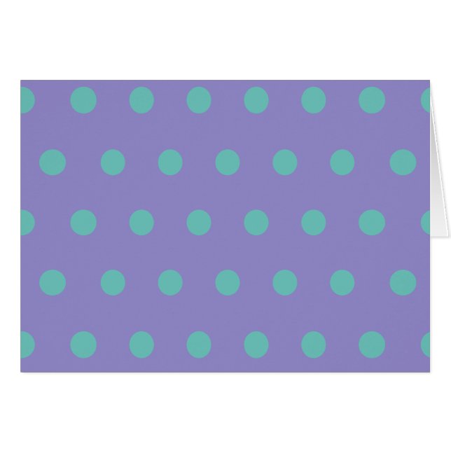 Cartes blanches Pointe Polka (Lavande & Aqua) (Devant horizontal)