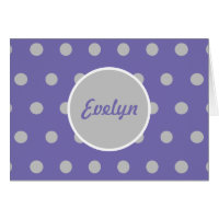 Cartes blanches Polka personnalisées (Lavande)