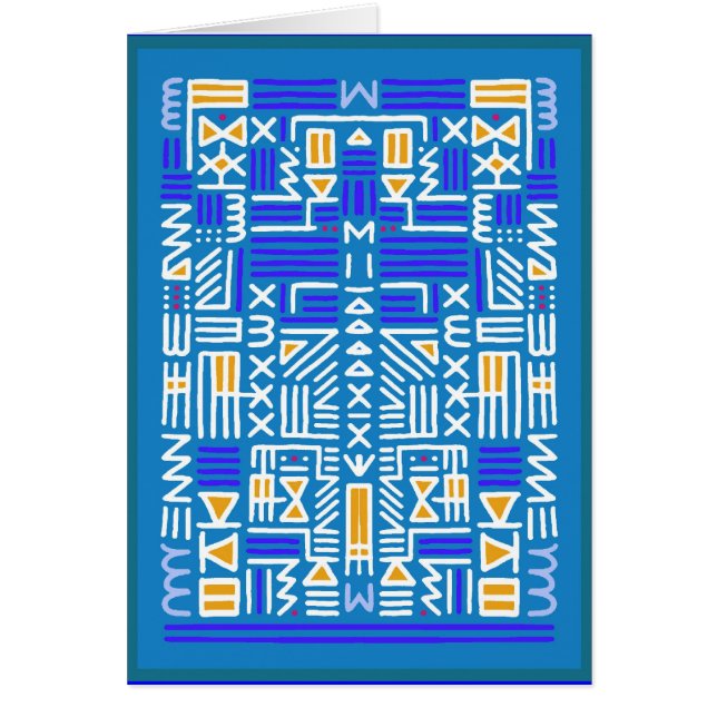 Cartes Blanches Style Navajo Bleu (Devant)