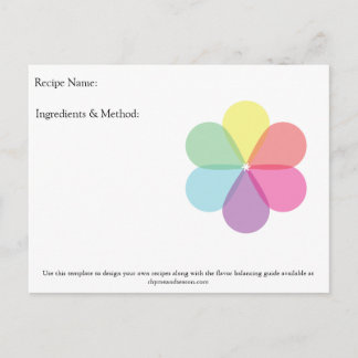 Cartes Blank Recette Design Note par Rhyme & Seaso