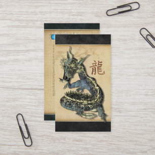 Cartes bleues chinoises de profil de dragon