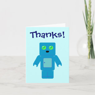 Cartes bleues mignonnes de Merci de robot
