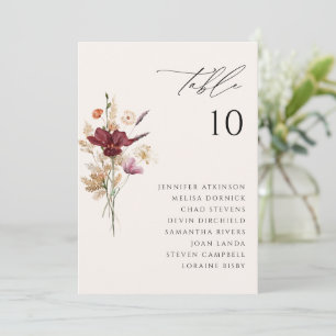 Cartes Boho Fleur sauvage Mariage de automne de si