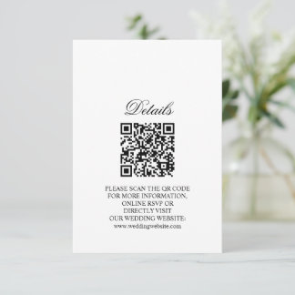 Cartes Boho Floral Mariage Rustique Code QR