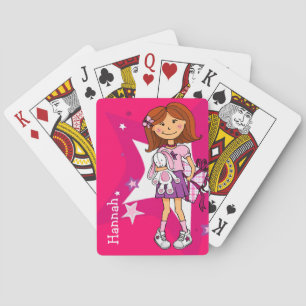 Cartes Bright rose fille nommé jeu de carte