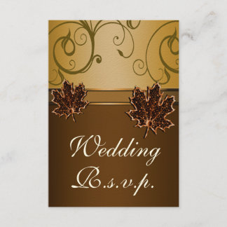 Cartes Brown Mariage de automne RSVP au chocolat f