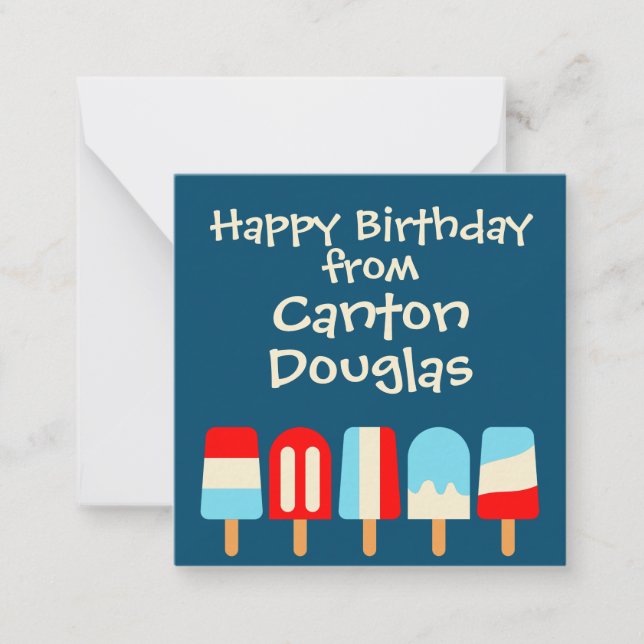 Cartes Cadeau Personnalisées Popsicles (Devant)