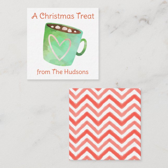 Cartes Cadeaux Chocolat Chaud Aquarelle (Devant / Derrière)