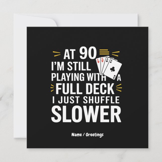 Cartes cadeaux drôles pour 90e anniversaire - Jeu  (Devant)