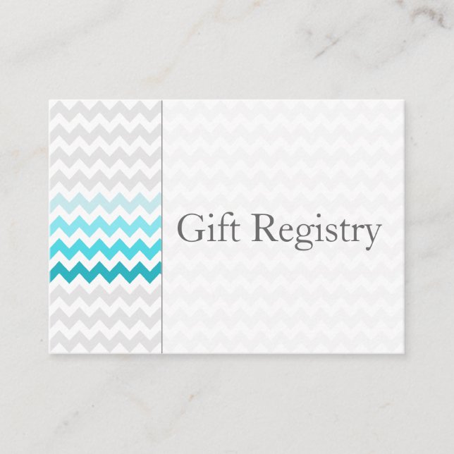 Cartes Cadeaux Mod chevron aqua Ombre (Devant)