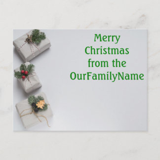 Cartes cadeaux Noël blanc Personnaliser Carte post