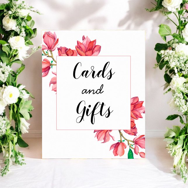 Cartes Cadeaux Rose Blanc Floral Mariage Poster (Créateur téléchargé)