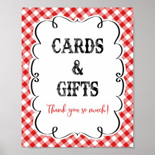 Cartes & Cadeaux Rouge En vichy Je fais BBQ Poster