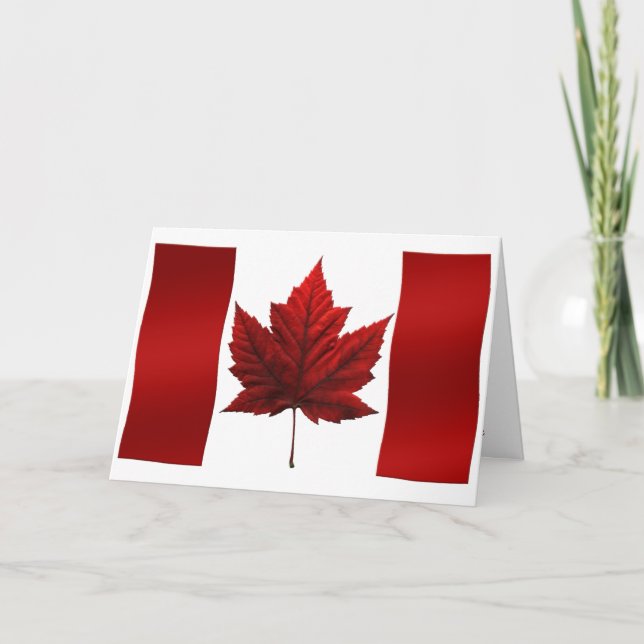 Cartes Canada Drapeau Cartes de voeux personnalisé (Devant)