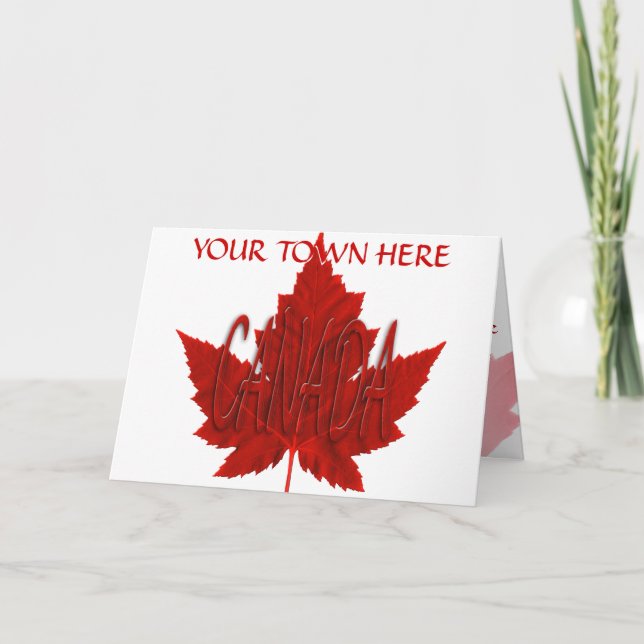 Cartes Canada Drapeau Cartes de voeux personnalisé (Devant)