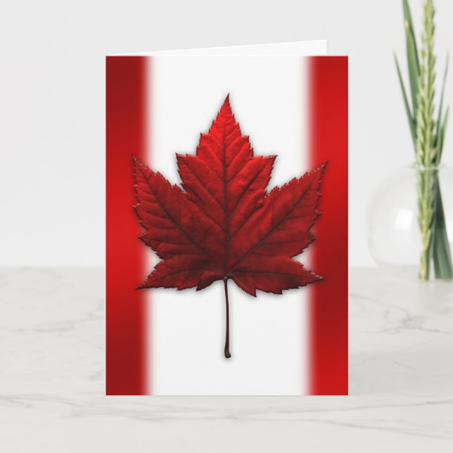 Cartes Canada Drapeau Cartes de voeux personnalisé (Devant)