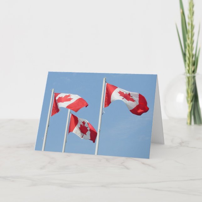 Cartes Canada Drapeau Cartes de voeux personnalisé (Devant)