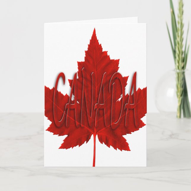 Cartes Canada Drapeau Cartes de voeux personnalisé (Devant)