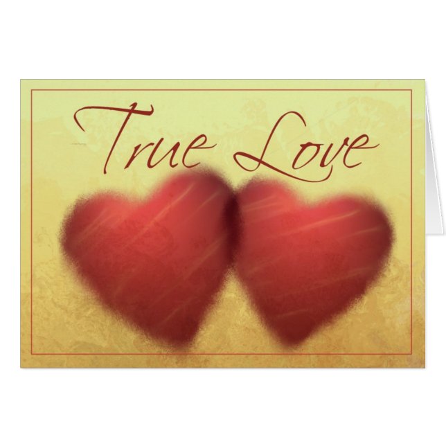 Cartes cardiaques Véritable amour (Devant horizontal)