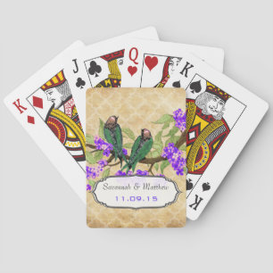 Cartes Carte cadeau Inséparable vert vintage Carte de jeu